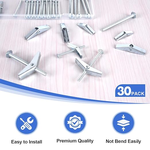 30PCS Wall Anchors for Drywall Heavy Duty, Hollow Wall Anchors, Toggle Anchors - Image 2