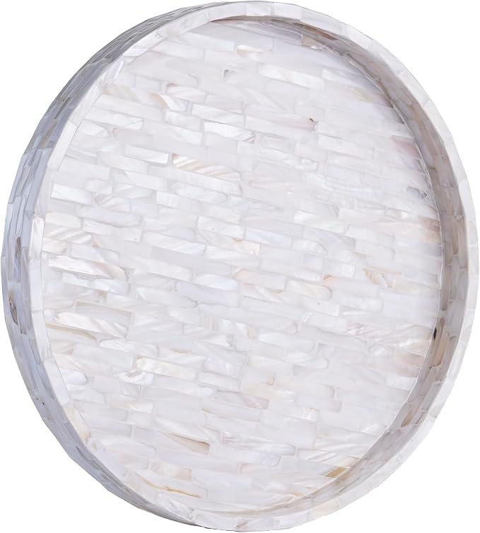 PEMAR 11" Creamy White Mother of Pearl Tray by PEMAR