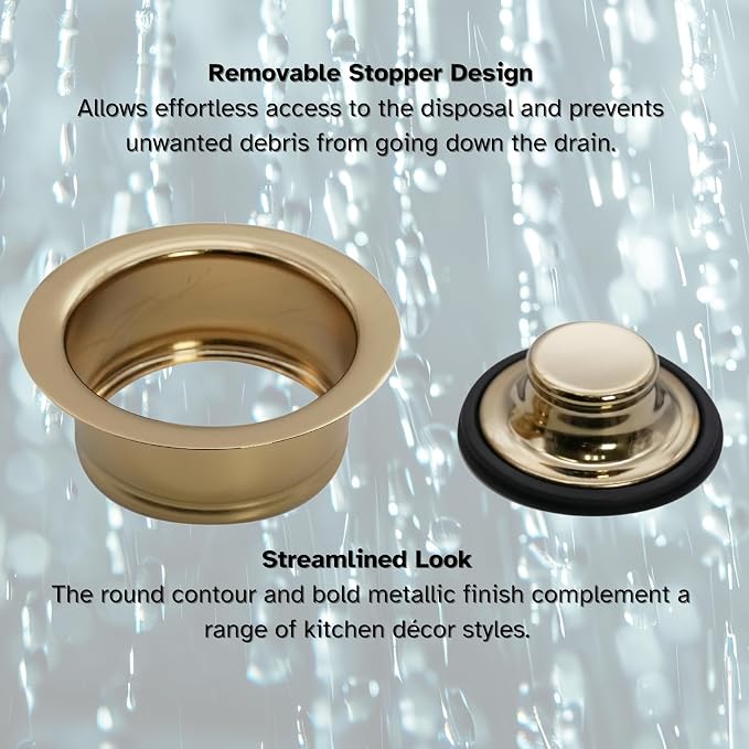 Westbrass A2089-01 4-1/4" Kitchen Sink Waste Disposal Drain Flange and Stopper - Image 6
