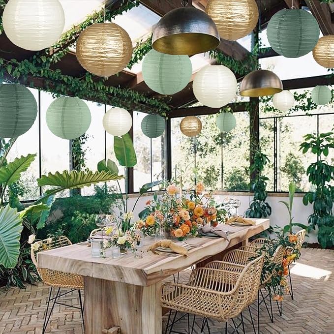 Paper Lanterns Decorative, Round Hanging Paper Lanterns Decorations - Image 7
