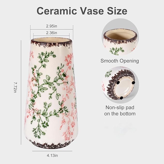 Ceramic Vase, GUKJOB Small Cute Flower Vase - Image 6