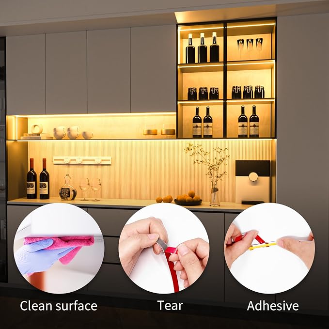 WOBANE 9.8ft COB LED Strip, Dimmable Under Cabinet Lighting - Image 3