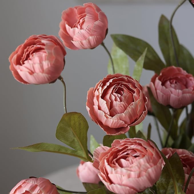 6 Pcs 27" Faux Silk Peony Artificial Flowers Stems - Image 8