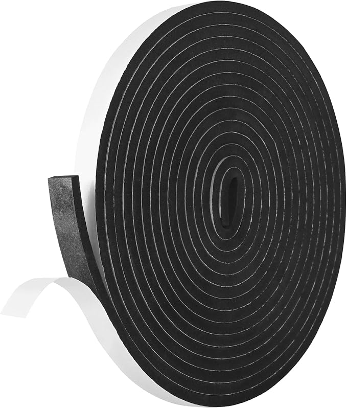 Kikerike Self Adhesive Foam Tape Weatherstrip 1/2In x 1/4In x 16.5Ft High by Kikerike
