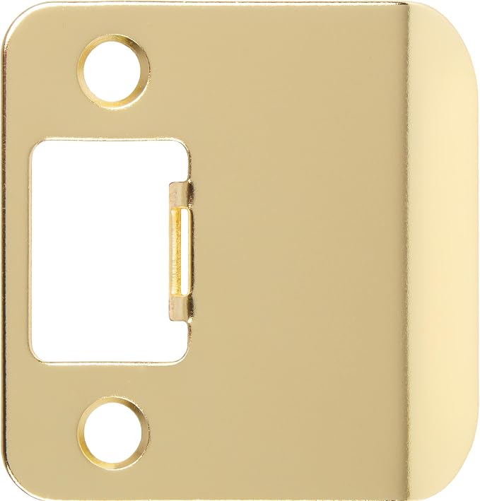 Round Corner Extended Lip Strike, 2-1/4" x 1-3/4", Polished Brass by StoneHarborHardware