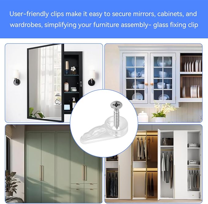 50 Cabinet Glass Retainer Clips, Window Screen Clips, Glass Retainer Clips | - Image 7