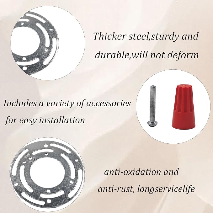 2Pcs Universal Light Fixture Mounting Bracket Kit, 4” Round Steel Crossbar - Image 4