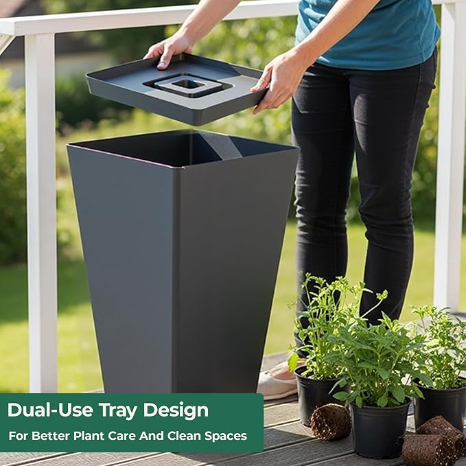Worth Garden Large 28 in.Tall Planters Set of 2 - Image 6