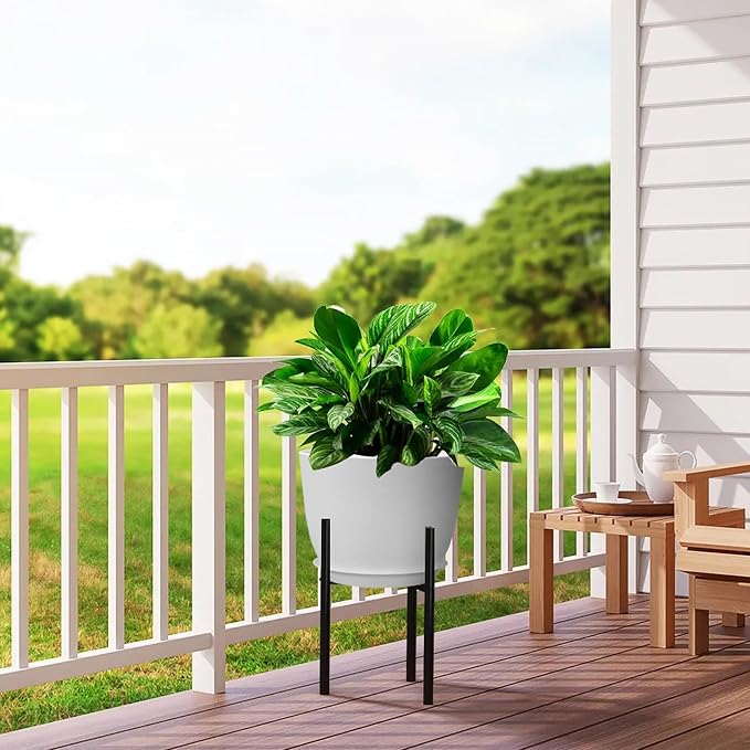 UOUZ 12inch Large Plant Pot, Modern Plastic Planter - Image 5