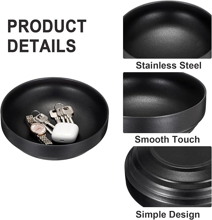 Key Bowl for Entryway Table, 8.3" Decorative Bowl for Keys, Round Candy Dish - Image 6