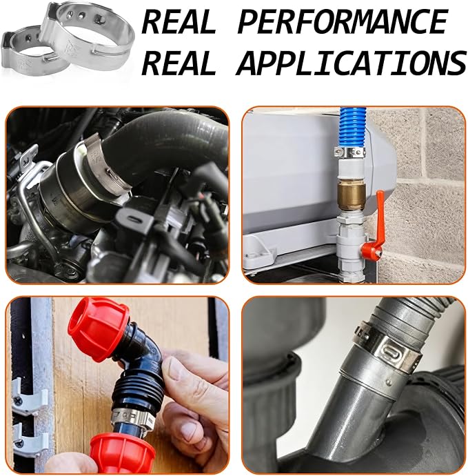 130PCS Stainless Steel Single Ear Hose Clamps 3/4 Inch PEX Cinch Clamps - Image 6