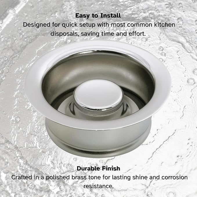 Westbrass A2089-05 4-1/4" Kitchen Sink Waste Disposal Drain Flange and Stopper - Image 7