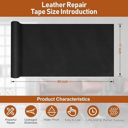 Leather Repair Patch, ILFYCOTO 17X60 Inch Self Adhesive Leather Repair Patch - Image 2
