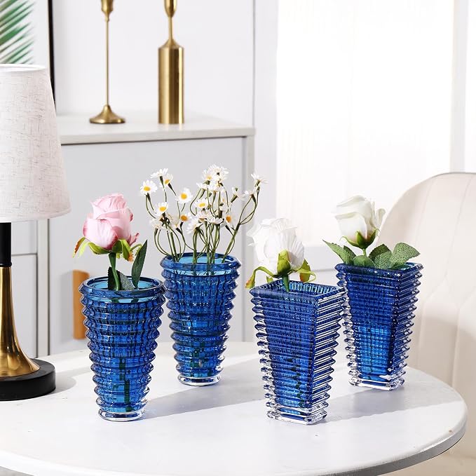 MCMCNCUIU Crystal Flower Vase Set of 4, Glass Vases - Image 2
