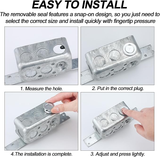 Yaocom 12 Pcs Knockout Seal Electrical Box 1 Inch Knockout Plugs Round Steel - Image 4