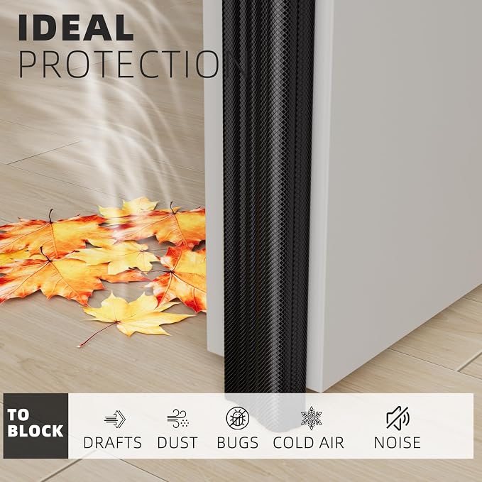 118" Wedge Weather Stripping for Draft Blocking, Foam Door Seal | Black - Image 4