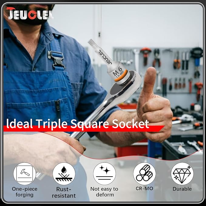 M6 Triple Square Impact Spline Bit Socket, 6mm 1/2" Drive Socket | 12 Point - Image 9