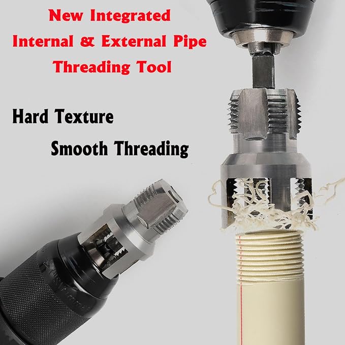 PVC Pipe Threader Kit, 3 Piece Set, Internal and External Threading, Compatible - Image 3