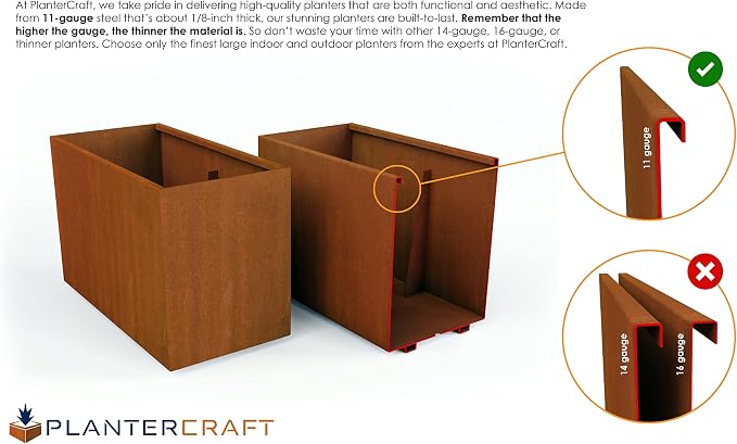 Corten Steel Planter 84x24x30 | Large Rectangular Planters - Image 4