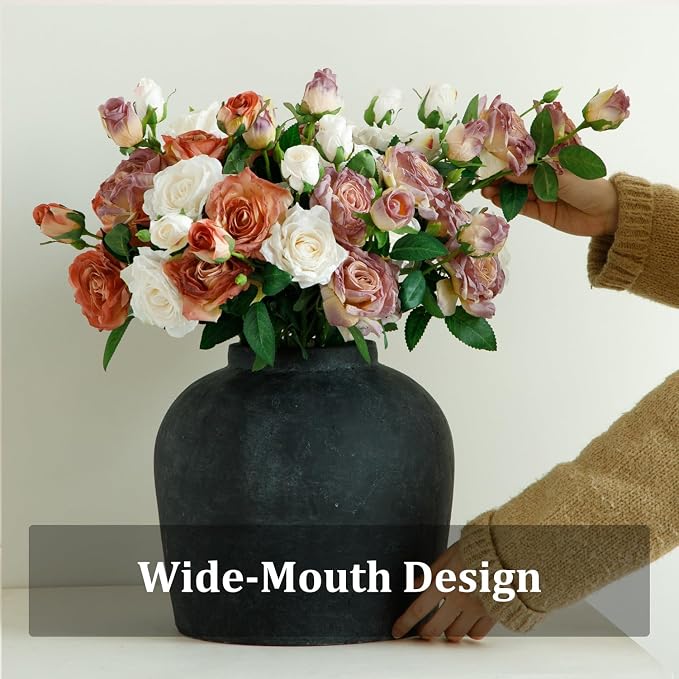 Large Ceramic Vase, Rustic Farmhouse Terracotta Flower Vase - Image 2