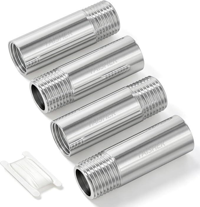 4pcs Thickened Nipple Cast Pipe 1/2" MNPT x 1/2" FNPT by TAISHER