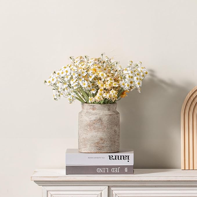 Ceramic Flower Vase 6.5 inch Farmhouse Rustic Vase - Image 6