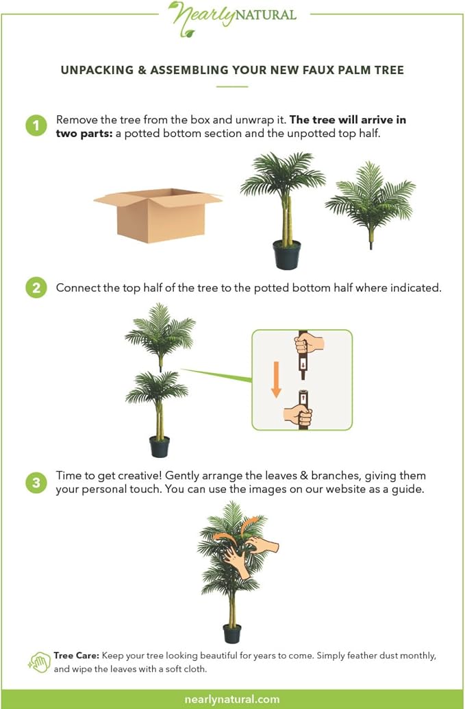 Nearly Natural 5 ft Artificial Golden Cane Palm Tree - Image 10