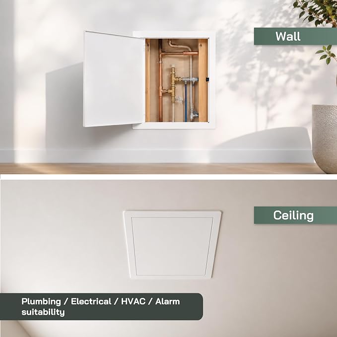 Vent Systems 8" x 10" Push-to-Open ABS Access Door – White Plastic Access Panel - Image 6