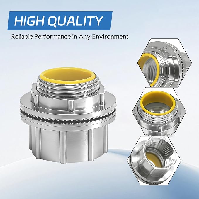 5 Pack 1 Inch Zinc Die Cast Watertight Conduit Hub, Heavy Duty IMC/Rigid - Image 4