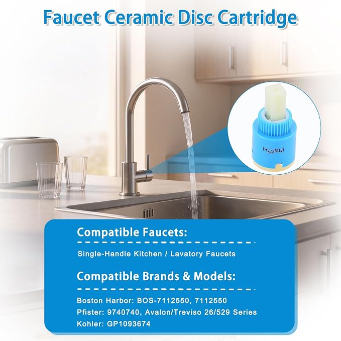 25mm Faucet Cartridge Replacement, Single Handle Faucet Valve - Image 3