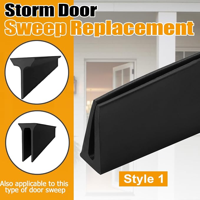 Storm Door Sweep, Metal Vinyl Door Expander, Style 1 | 1 Pack, Replacement - Image 3