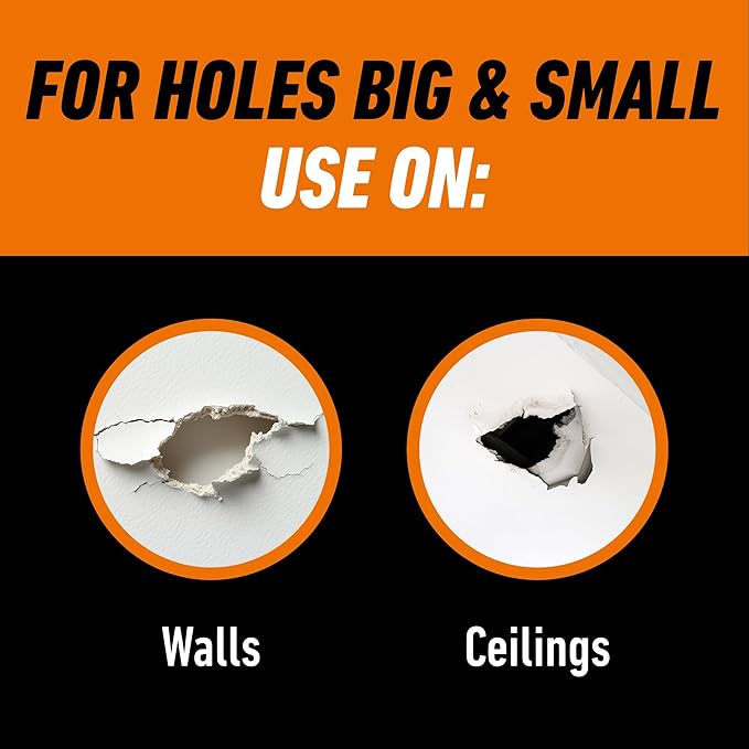 GORILLA Wall Repair Kit, Heavy Duty Spackling, 8 fl oz Tub, 4 in Patch | - Image 3