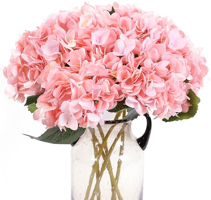 Kimura's Cabin 6pcs Artificial Hydrangeas Flowers Silk Hydrangea, Fake Flowers by WeddingPartyArrangementBouquetsDecorationArtificialFlowers