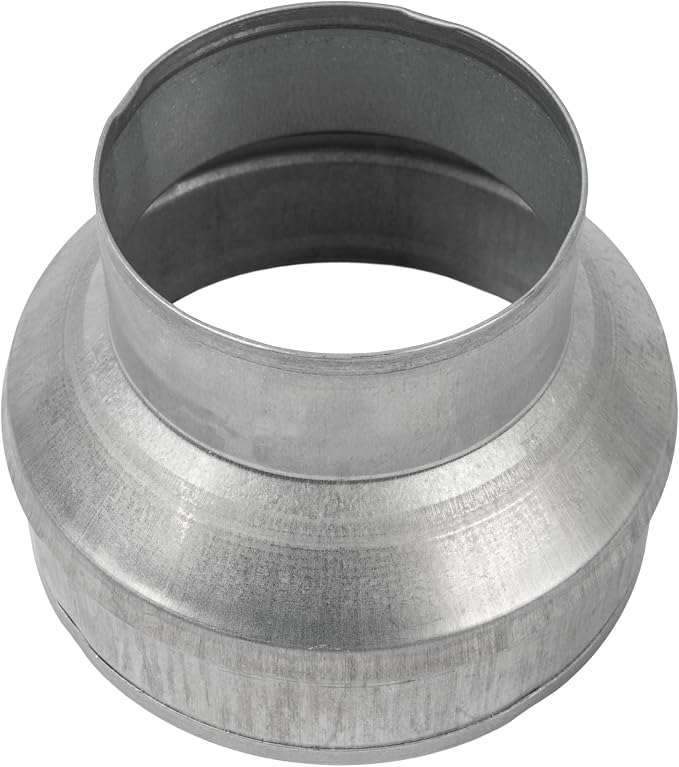 6" to 4" Inch Galvanized Steel Round Duct Reducer - Image 2