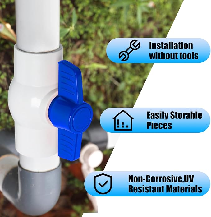 8PCS 3/4" PVC Ball Valve, Shut-Off Ball Valves Socket - Image 6