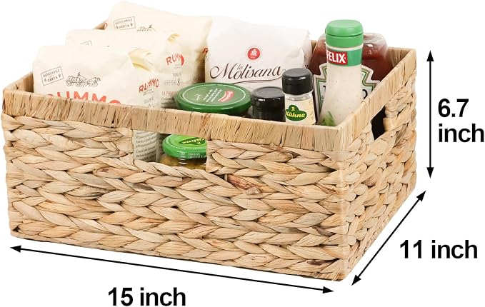 Large Wicker Basket, Water Hyacinth Wicker Storage Basket - Image 2