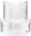 Ribbed Glass Vase, Flower Vase, Fluted Clear Vases by YANWE