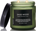 M&SENSE Sage Wood Scented Candles, 11.6oz 70 Hours All Natural Soy Wax | Clean by MSENSE