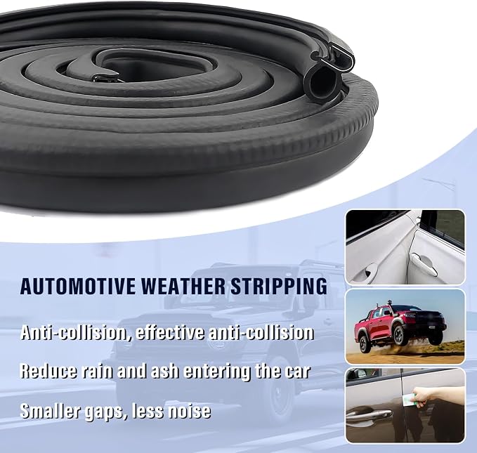20Ft Car Door Weather Stripping Door Seal Strip, U-Shaped Rubber Edge Trim - Image 4