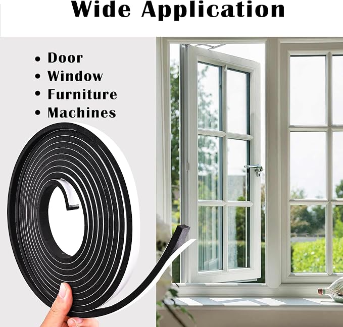 1/4inch Wide x 1/8inch Thick Closed Cell Foam Weatehr Stripping Tape, 33Ft | - Image 3