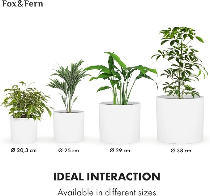 Fox & Fern Large Planter for Indoor or Outdoor, Matte White, 14.6 Inch | UV & - Image 7