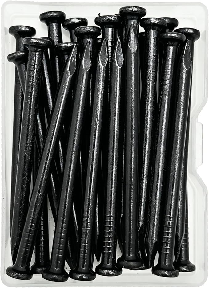24Pcs 2 Inch Black Concrete Nails, Hardened Masonry Nails by ELOOGAA