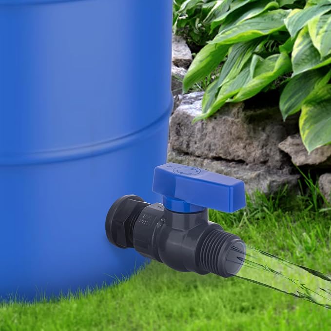 PVC Rain Barrel Spigot Kit 2 Pack 3/4" GHT Bulkhead Fitting - Image 8