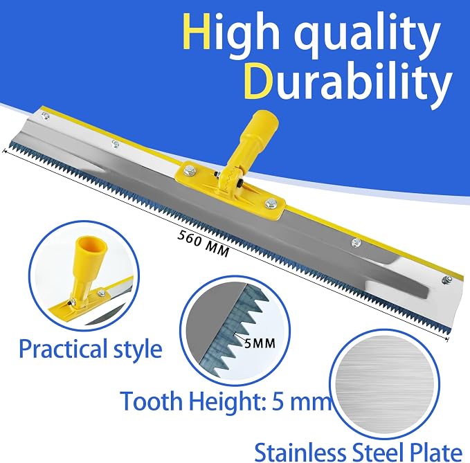 VKE Self Leveling Concrete Tools Spiked Roller, 63in Telescopic Pole | - Image 4