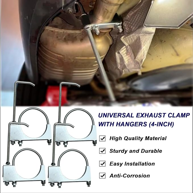 4" Exhaust Clamp With Hanger One-Piece Muffler Hanger, Corrosion Resistant - Image 7