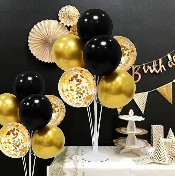 ZJDHPTY 4 Set Black and Gold Balloon Stand Table Centerpieces Party Decor | - Image 2