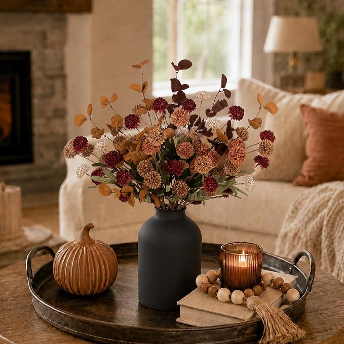 BLOSMON Fall Brown Flowers for Centerpieces, Dining Room Table Decoration | - Image 4