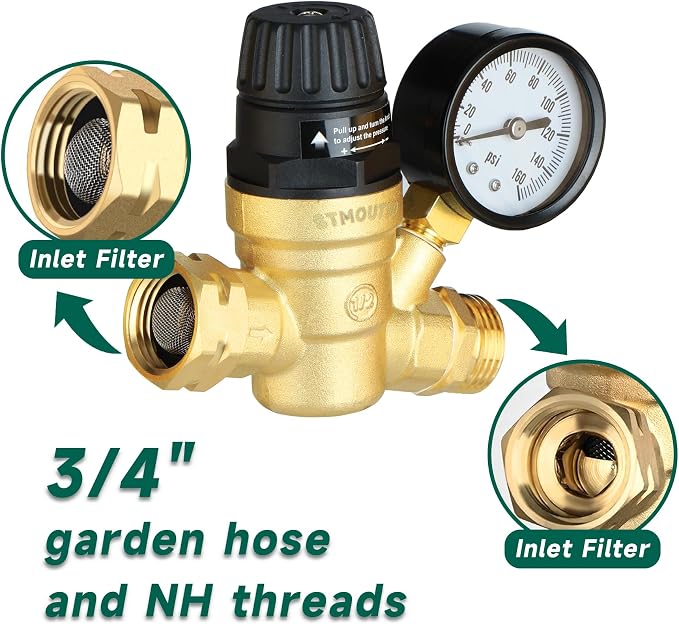 STMOUTUO RV Water Pressure Regulator Valve - Image 5