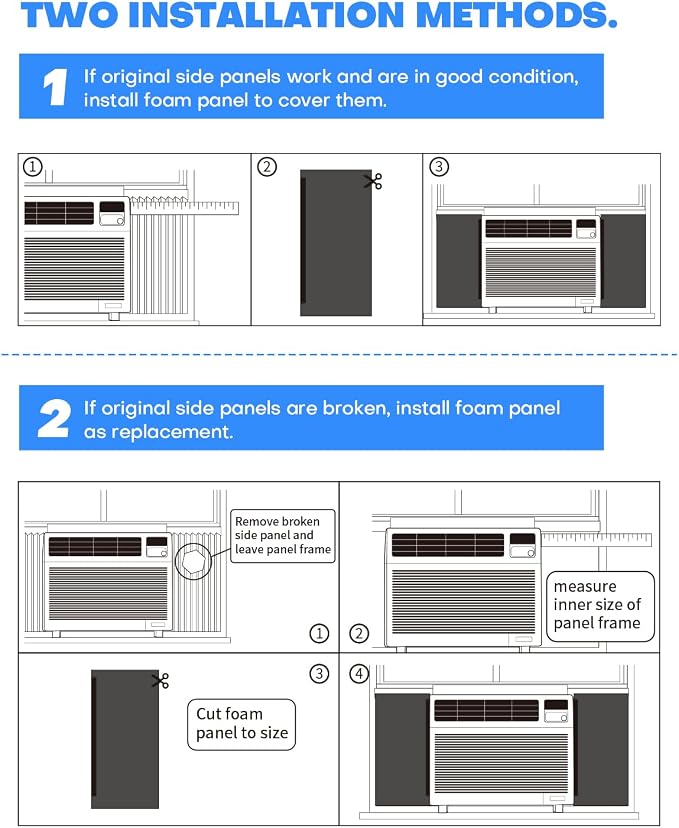 2 Pack Window Air Conditioner Side Panels, Ac Window Seal Kit Window Well Ac - Image 6