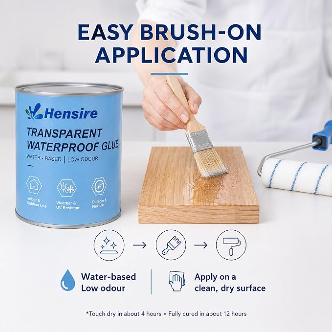 Hensire Transparent Waterproof Sealant 35oz – Clear Brush-On Coating | - Image 5